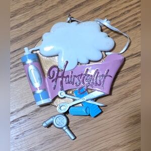 Pink and White Hairstylist Ornament